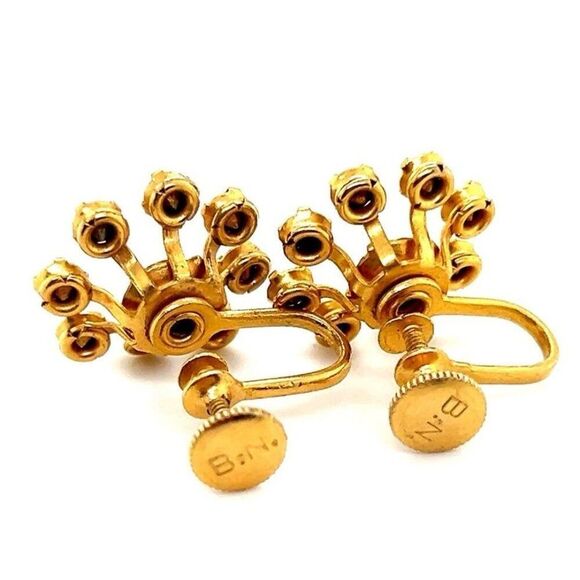 Screw back Rhinestones Earrings - Picture 2 of 4